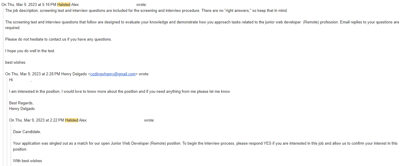 Job scam interviewer reaching out about a position and refusing to tell me more about the company, saying that the PDF he will provide is more than enough information.